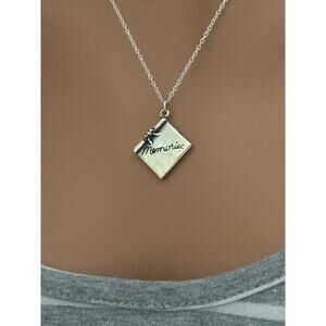 Sterling Silver Memory Book Charm Necklace, Silver Memory Book Necklace